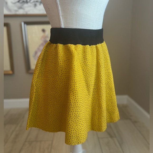New! QUEEN OF SPARKLES Gold Rhinestone Knit Skirt